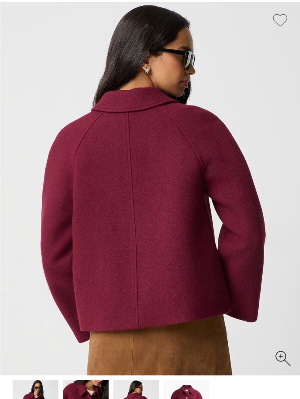 J. Crew Deep Berry Wool Button Jacket - Picture 8 of 9